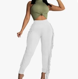 Fringe fitted leggings